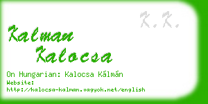 kalman kalocsa business card