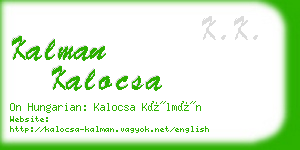 kalman kalocsa business card